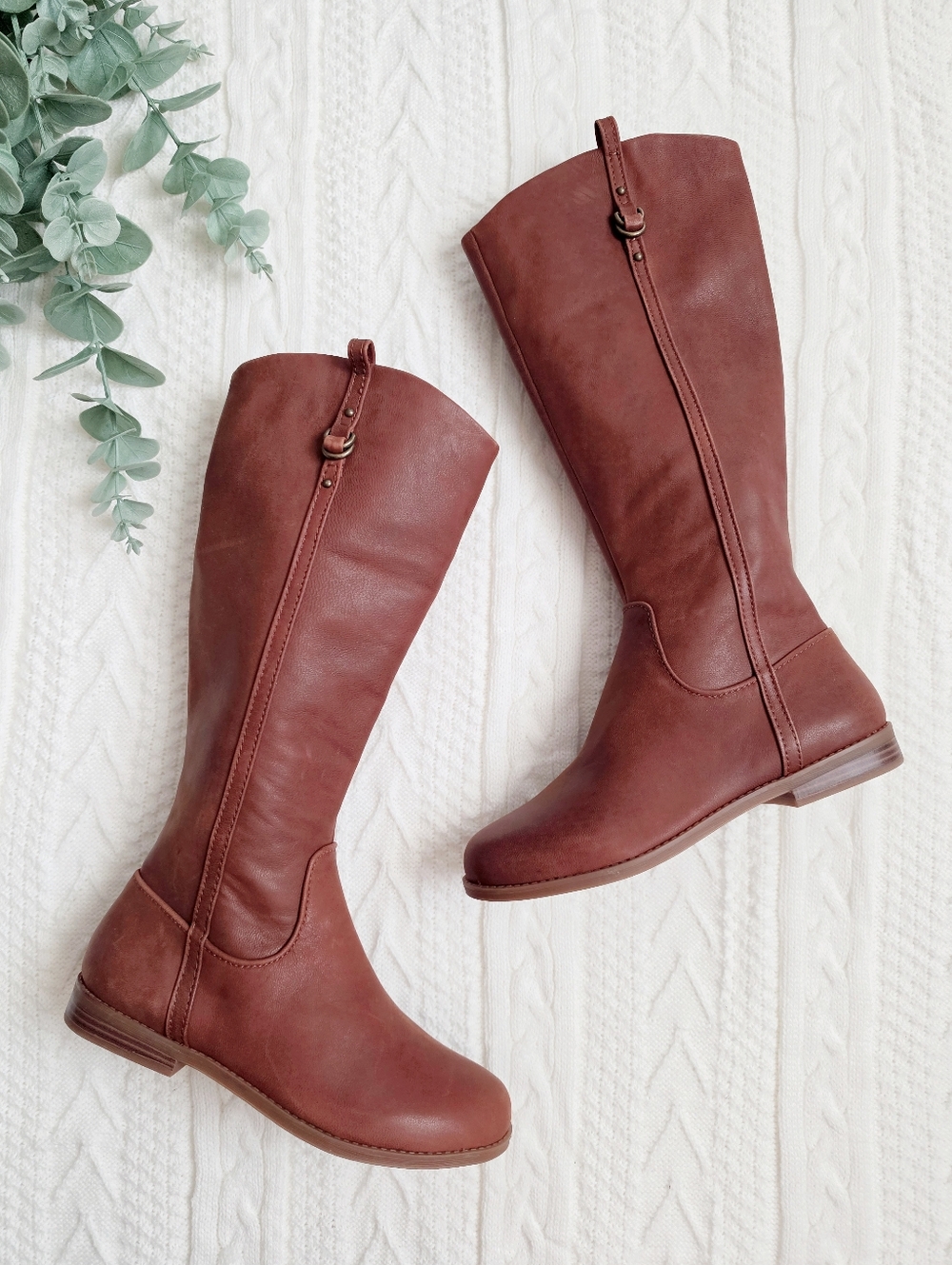 GB Girl Brown Genuine Leather Riding Boots Size 3M